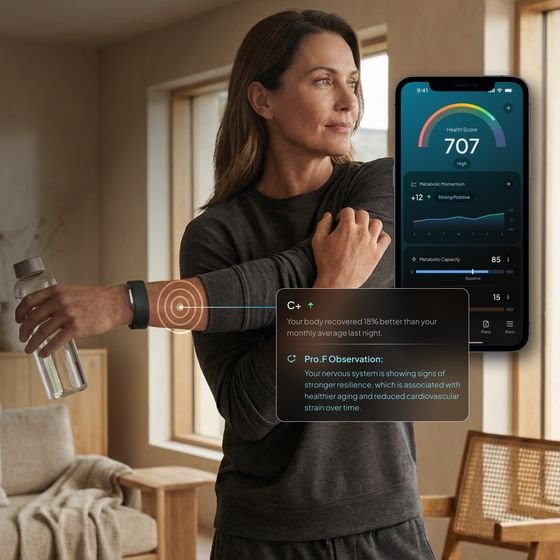 The Hume Band 2.0 on the wrist with its app, an alternative to the Oura Ring